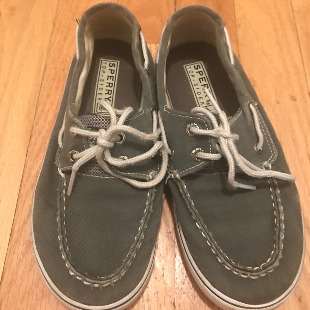 Boys grey Sperry boat shoes